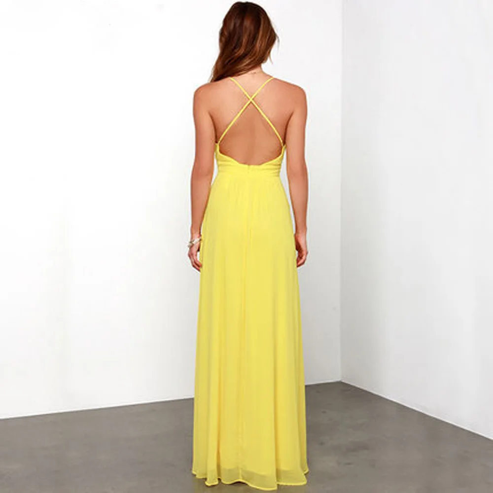 Yellow Beach Dress Evening Party