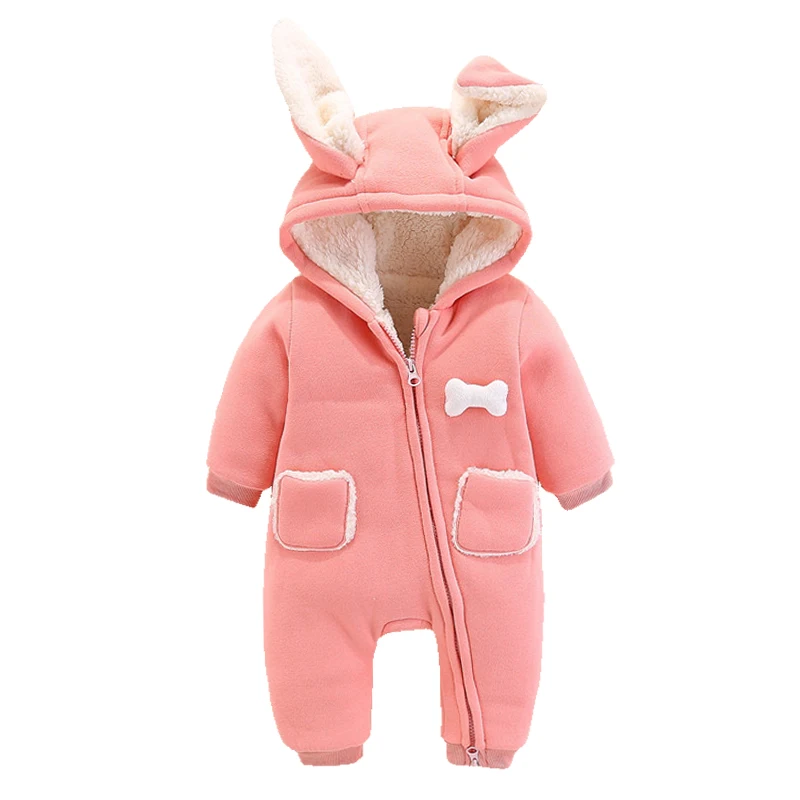 

Baby Infant Winter Cotton Plush Snowsuit Zipper Design Newborn Baby Girl Boys Clothes Snowsuit For Boys Winter Coats