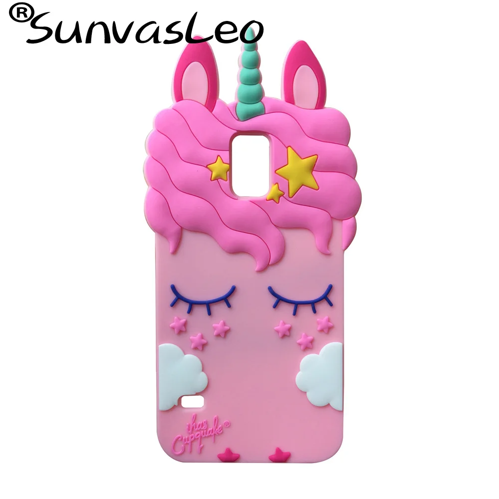 

For Samsung Galaxy S5 i9600 G900 3D Case Cute Cartoon Pretty Unicorn Soft Silicon Back Cover Skin Shell Fundas Coque Shockproof