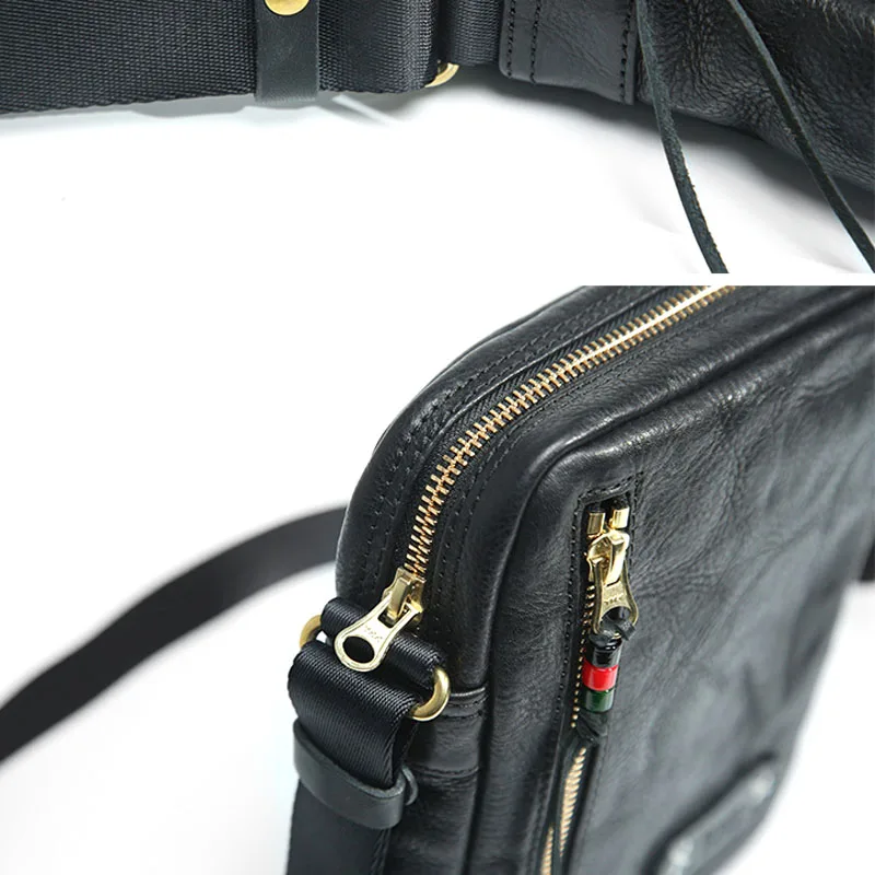 AETOO Retro vegetable tanned small shoulder bag male mini Messenger bag mobile phone bag men's casual leather bag