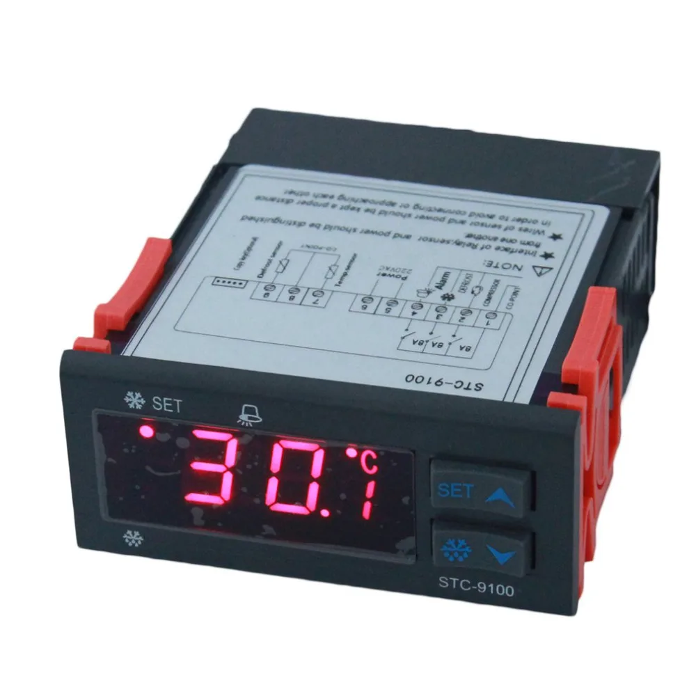 

STC-9100 iIntelligent Temperature Controller Refrigeration Defrosting Alarm Output Dual Sensor Thermoregulator Thermometer