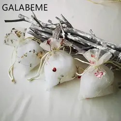 Galabeme 12 шт. ясно, органза DIY подарок мешки для конфет, свадебный подарочный сувенир для вечеринок Коробка Сумка Джут любовь сердце подарок