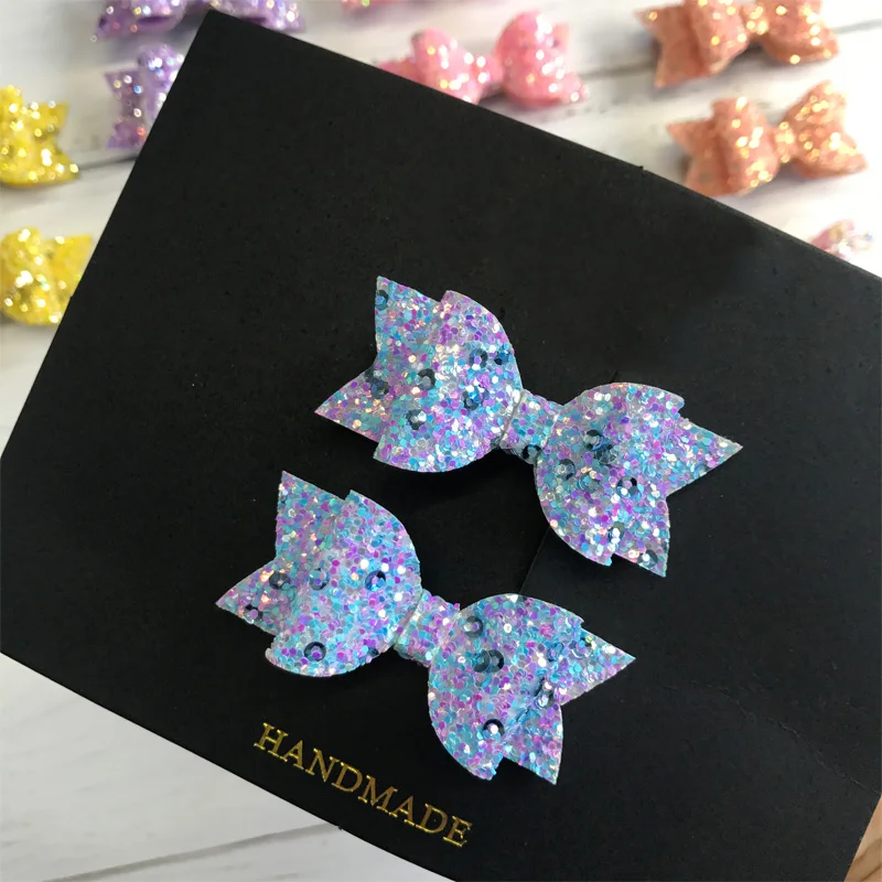 2pcs Handmade Mini Sequins Hair Bows