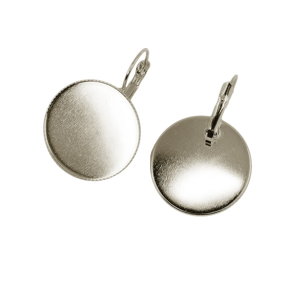12 Pieces Earrings Round Cabochon Empty Base Bezel Earring Tray Cameo 25mm DIY Resin Base Findings
