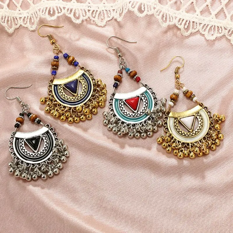 Традиционные Серьги колокольчики chandali Kundan Jhumka Jhumki Украшенные бусинами модные