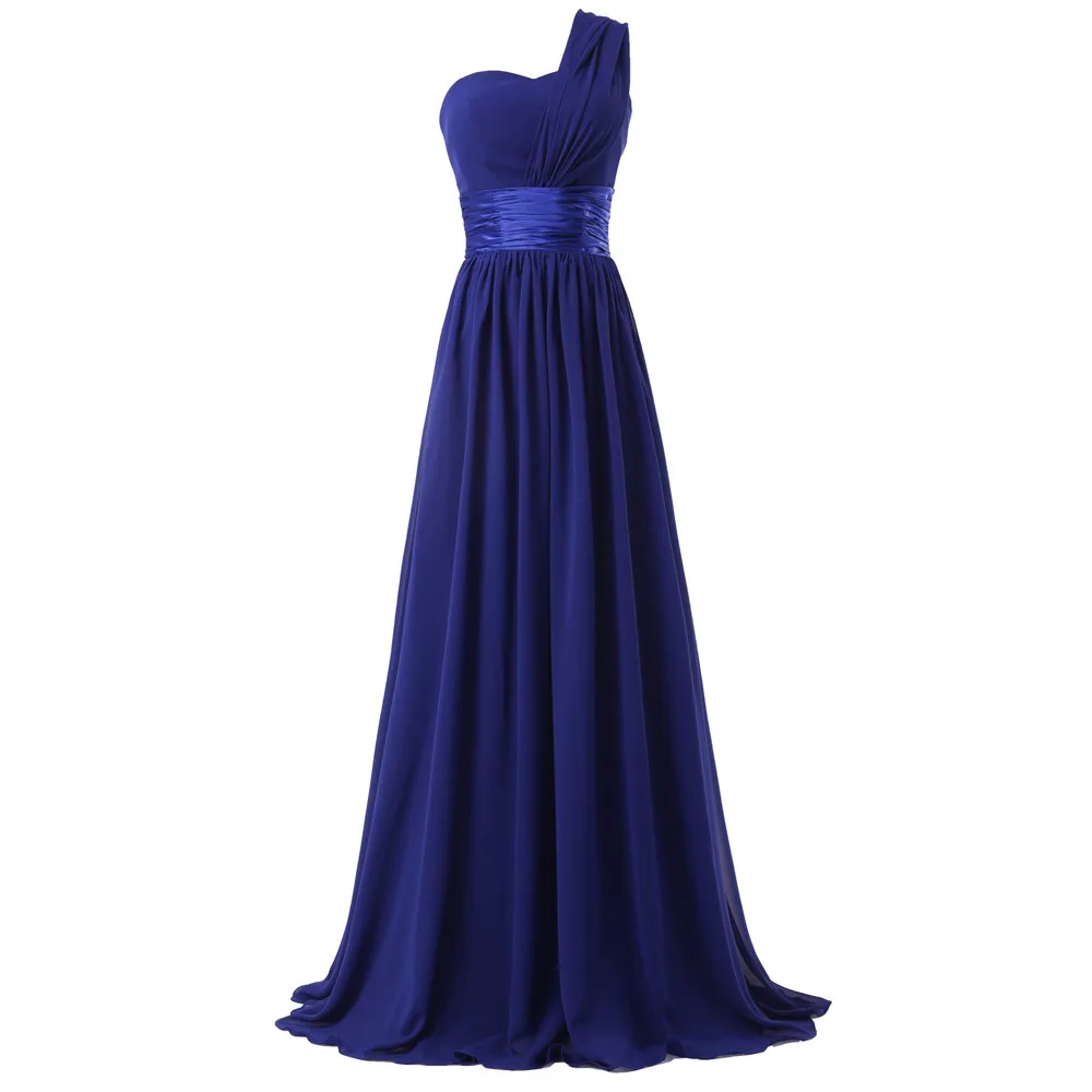 LPTUTTI шифоновое платье на одно плечо, большие размеры, новое для женщин, элегантное платье для свидания, церемонии, вечеринки, выпускного вечера, торжественное, роскошное длинное вечернее платье - Цвет: Тёмно-синий