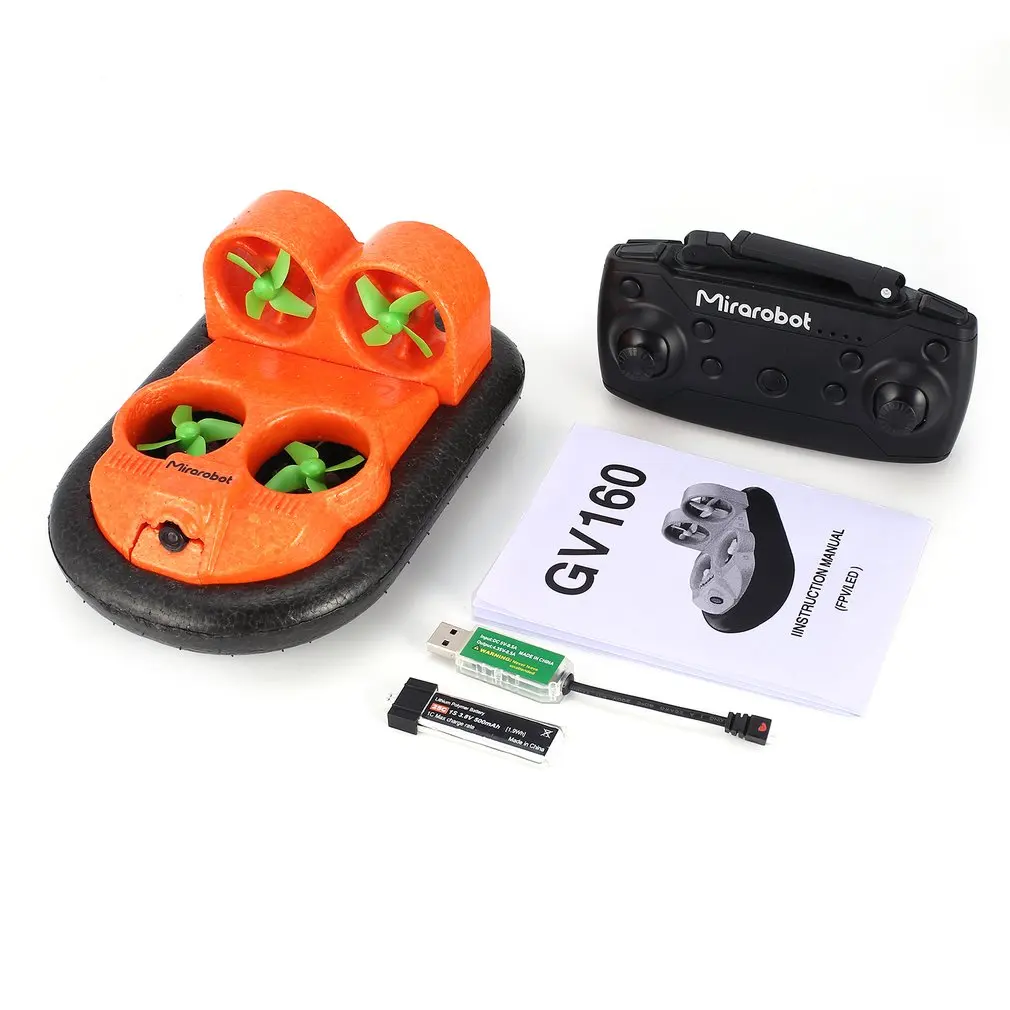 

Mirarobot GV160 2.4G 7CH RC Boat Car Ground Effect Vehicle Speedboat Ship Model with 30km/h High Speed 5.8G FPV Version Gift