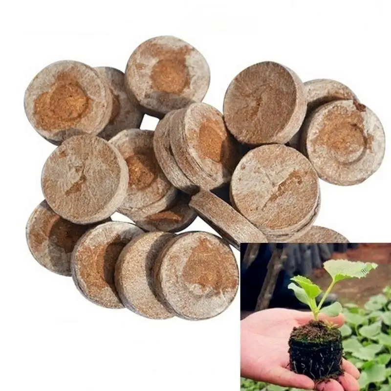 10/20/50Pcs Jiffy Peat Pellets Seed Starting Plugs Seeds Starter Pallet Seedling Soil Block Pro Garden Tools Easy To Use 30mm