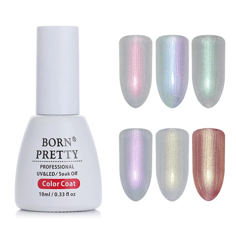 BORN PRETTY Chameleon Shell Pearl Gel Nail Polish Mermaid Soak off No Wipe Base Top Coat Nail Gel Reinforcement Gel Varnish