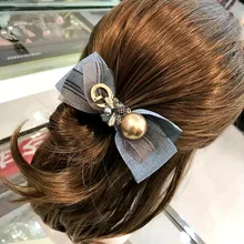 Корейский пчелиный жемчуг, кольцо для волос, тканевый бант, эластичная резинка для волос, роскошные повязки для головы, ювелирные изделия для женщин, девушек, вечерние аксессуары для волос