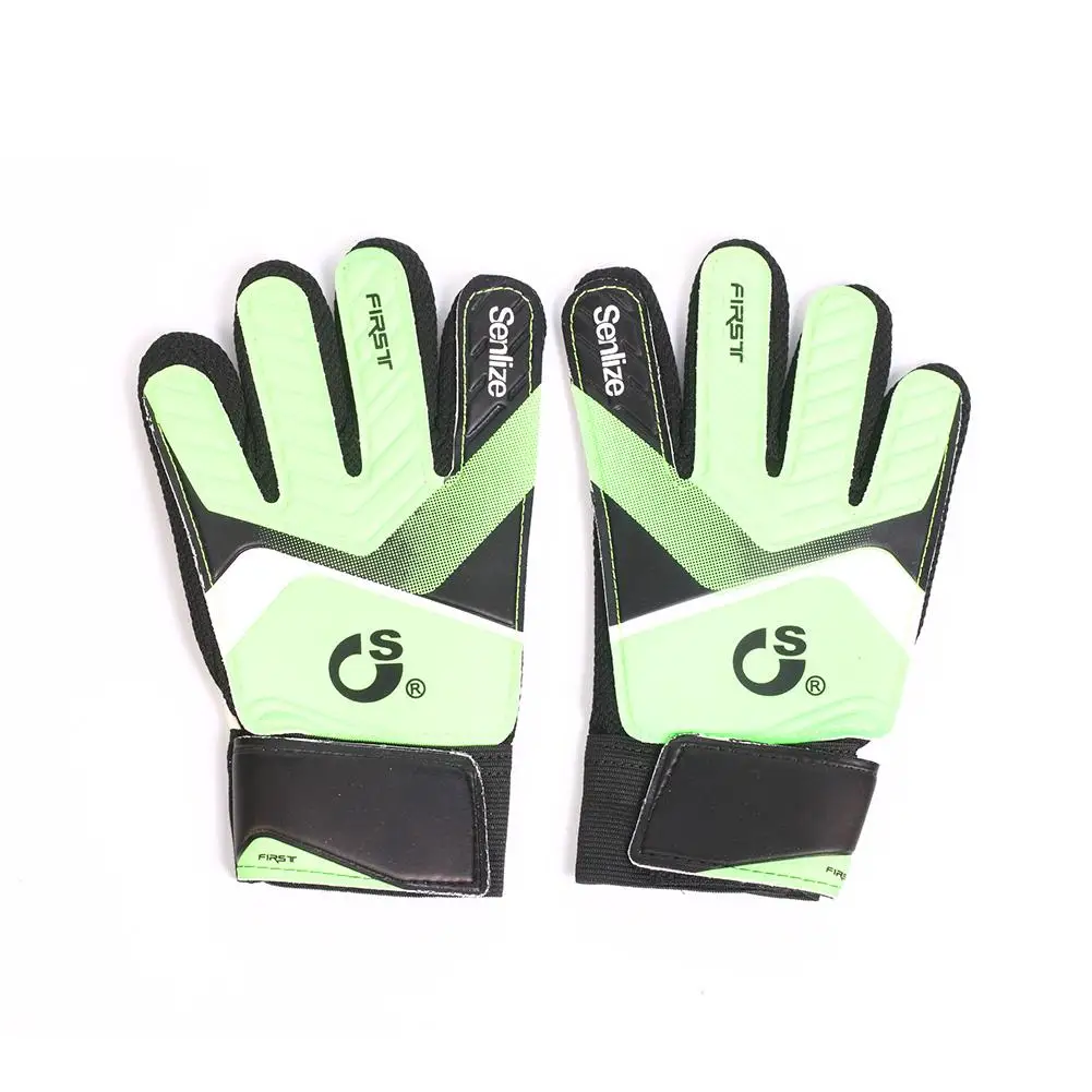 Размер 6 детские футбольные перчатки вратаря Guantes de Portero для детей мягкие вратарские перчатки - Цвет: Green