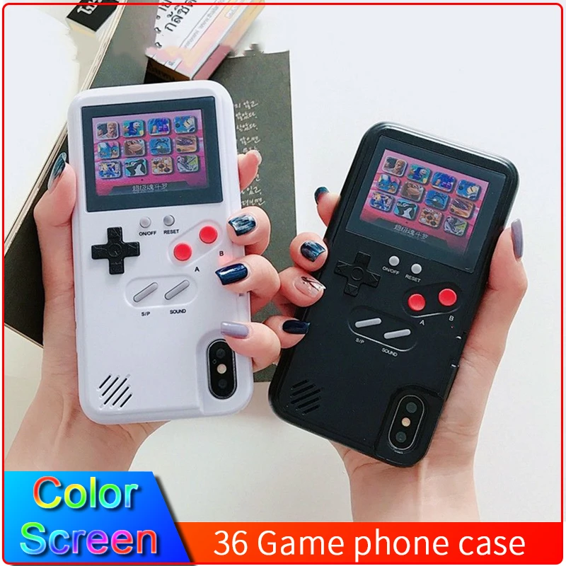 

Full Color Display Game Gameboy phone Case for iPhone Xs Max Xr X phone cover for iPhone 6 7 8 Plus Xs Max fashion gome case