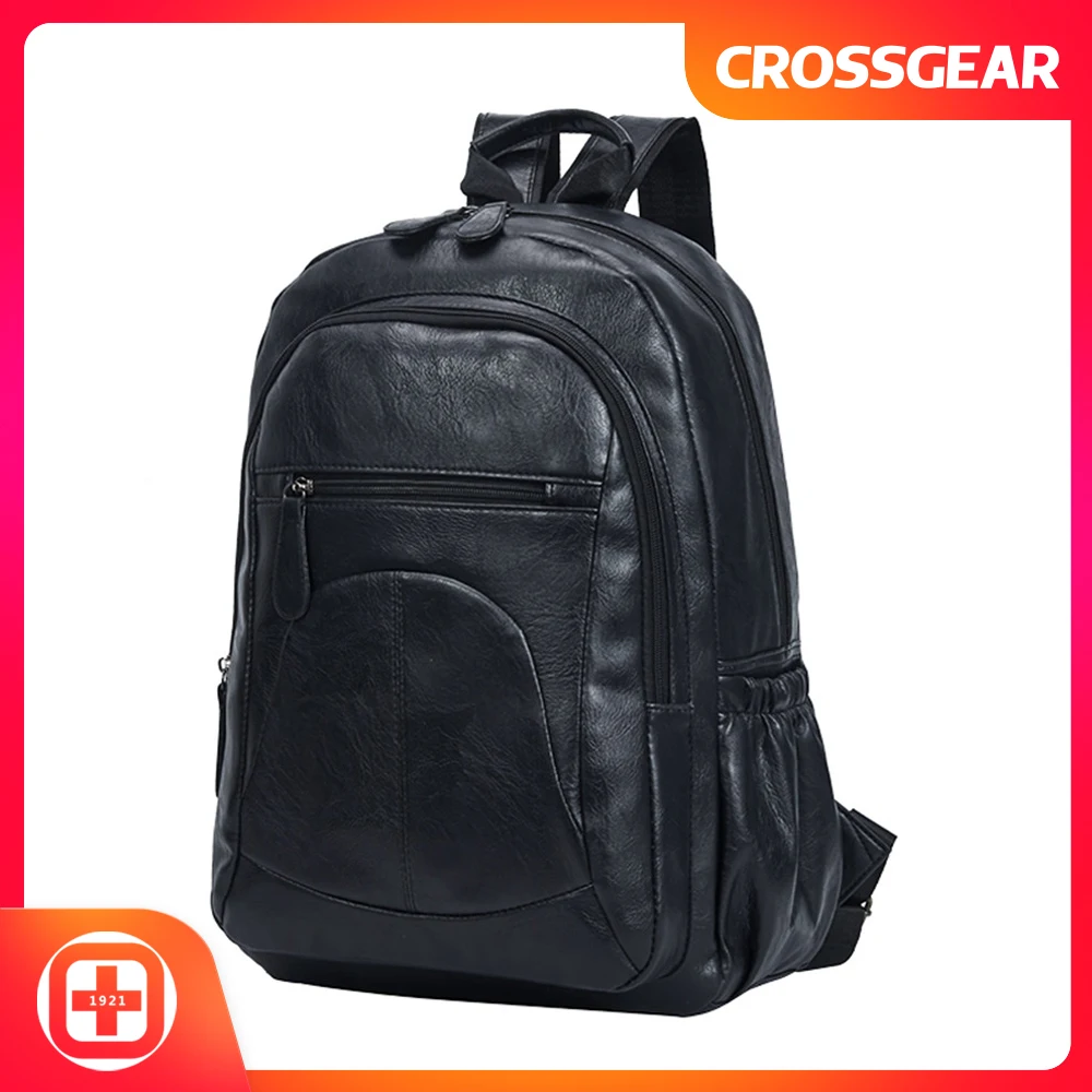 

Leather Backpack,15.6 inch Business PU Soft Leather Anti Theft Backpack for Men School College Bookbag Laptop Computer Bags
