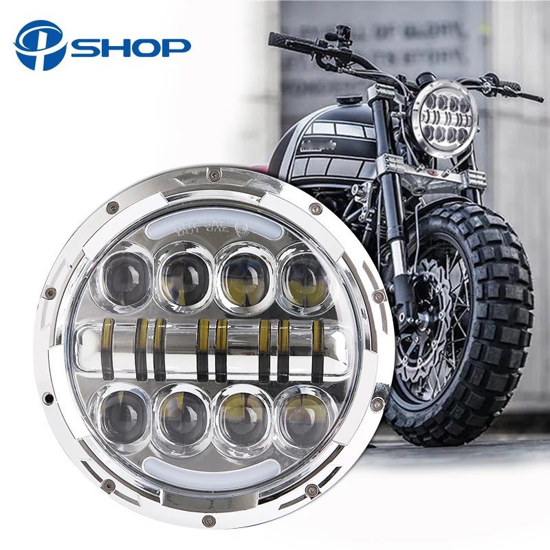 

Chrome motorcycle LED headlight 7inch projector with Hi/Lo beam For Harkey FLS, FLSTC, FLSTF FLSTFB FLSTN Touring Trike