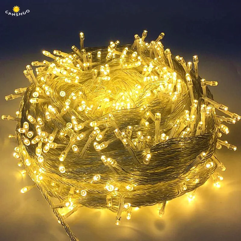 AC220V Outdoor Led String Lights 10 20 30 50 100M Waterproof Led Holiday Lamp Beads Wedding Christmas New Year Garden Decoration
