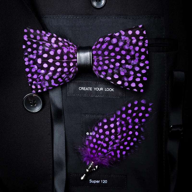 JEMYGINS, дизайн, Натуральное перо, изысканный галстук-бабочка ручной работы, булавка-брошь, подарок, набор в коробке для мужчин, Свадебная вечеринка, галстук-бабочка