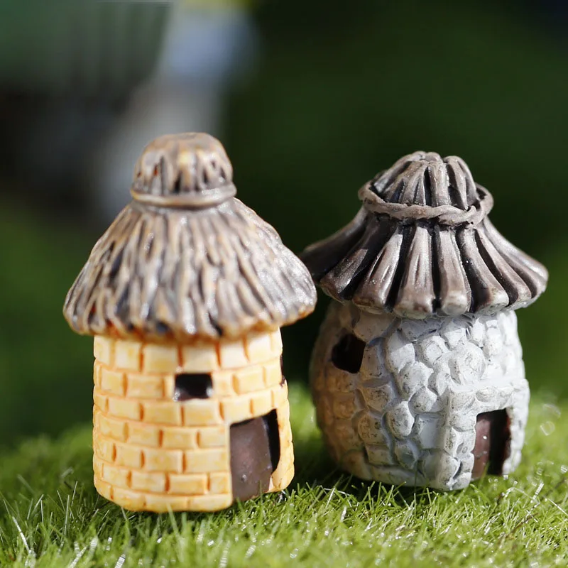 Miniature Thatched Fairy Garden Landscape Figurine Craft Garden Home DIY Lot 