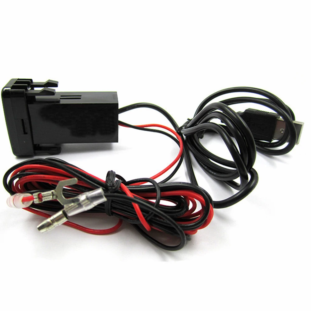 hot 12V 2.1A ABS Dual USB Charger USB Car Charger Socket Dashboard For