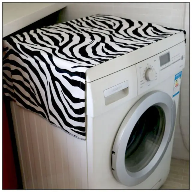 Hot Zebra Print Washing Machine Towel Home Decoration Textile Washer Hot Zebra Print Washing Machine Towel Home Decoration Textile Washer Cloth Dustproof 100x60cm 39