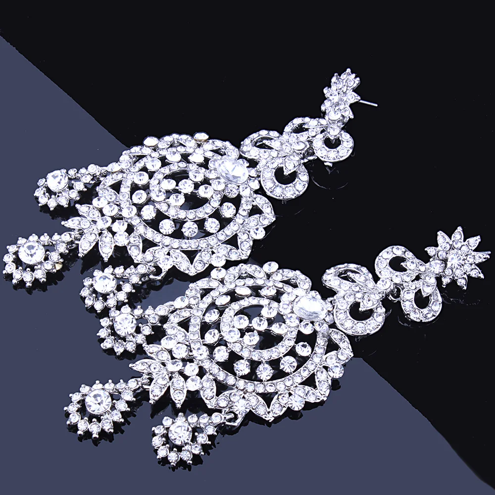 Марокканский Стиль ожерелье серьги набор с кристаллами Стразы Роскошные свадебные ювелирные наборы невесты
