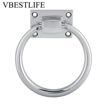 

New Door Handle Door Pull Ring Knob Shiny Silver Drop Pull Ring Wooden Door Knocker Chair Pulls Handle 111x56x38MM