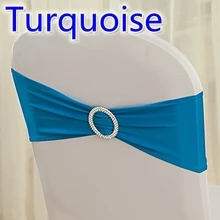 Бирюзового цвета на стул для продажи пояс с круглые пряжки для накидка на стул из спандекса Группа лайкра створки галстук-бабочка для свадьбы украшение