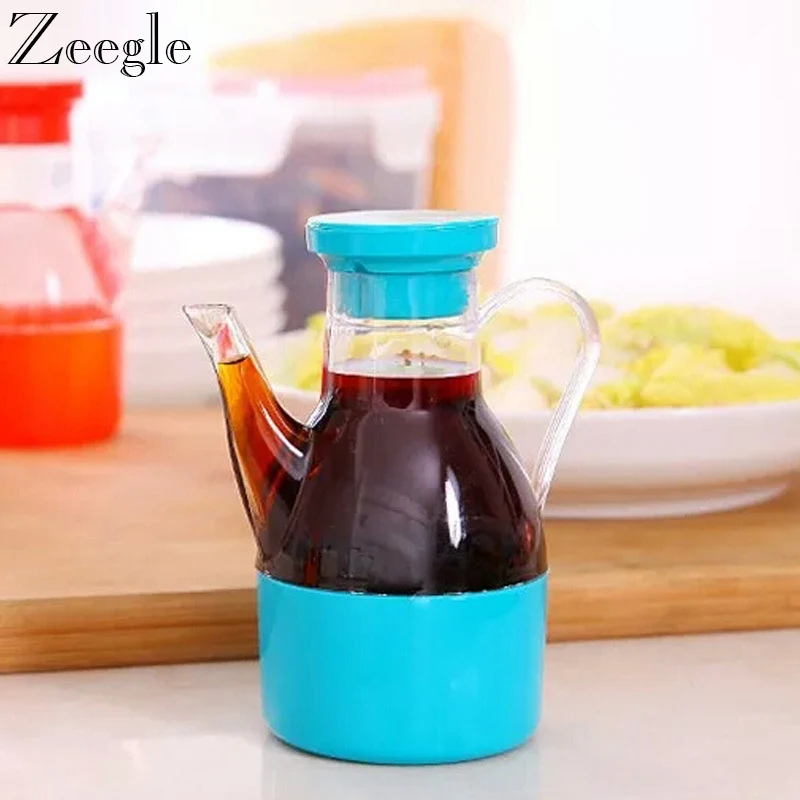 

Transparent Leak-proof Oil Vinegar Bottle Kitchen Seasoning Bottle Spice Jar Vinegar Oil Soy Sauce Pot Spice Cans