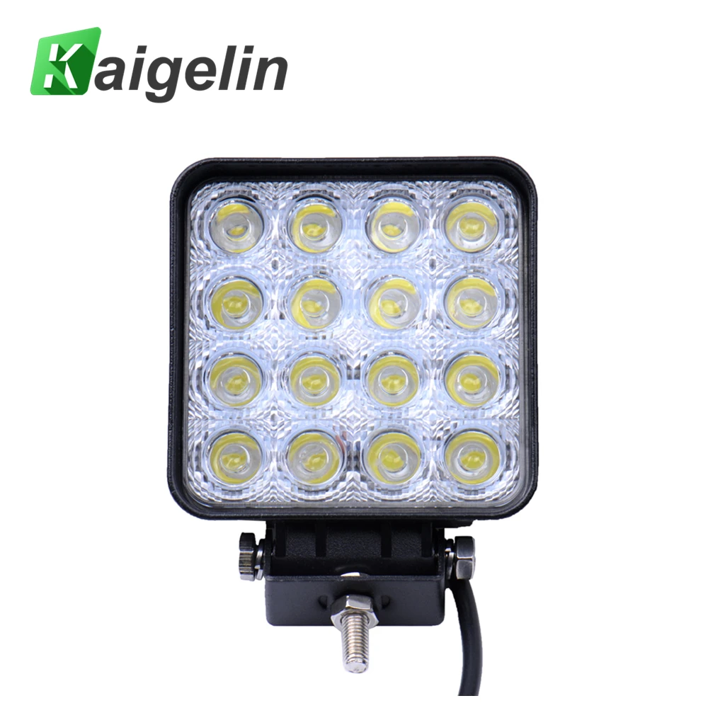 

4Pcs Square LED Spotlights 48W 12V 4800LM 16 x 3W IP67 Car Light Bar Worklight For Truck SUV Automobile Outdoor Lighting