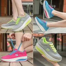 Уличная прогулочная обувь женская обувь с округлой подошвой дышащая Сумка-сетка повседневные кроссовки на шнуровке с толстой подошвой# g4