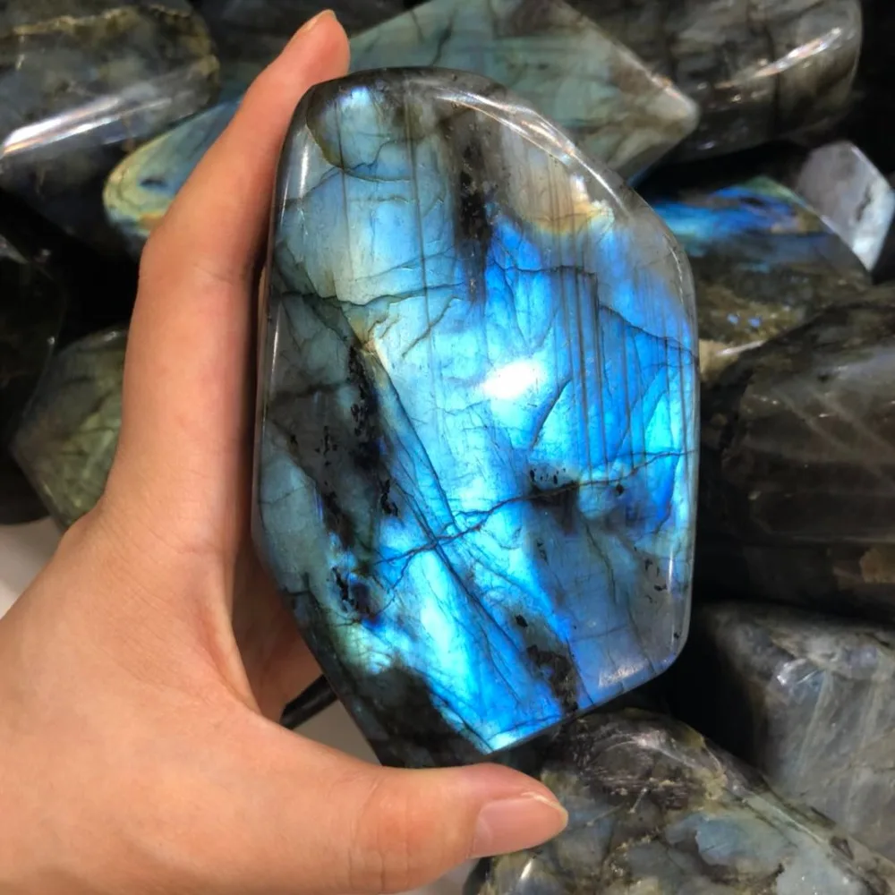 AAA полированный Лабрадорит камень лабрадорит грубые украшения с голубой вспышкой 800-100 кг