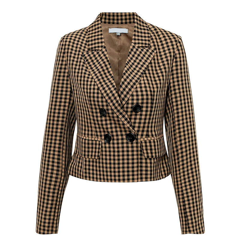 NLW клетчатый комплект из двух предметов для женщин, зимний Блейзер, куртка из двух частей, наряды на осень, уличная одежда, блейзер, юбка, элегантные офисные наборы - Цвет: Blazer