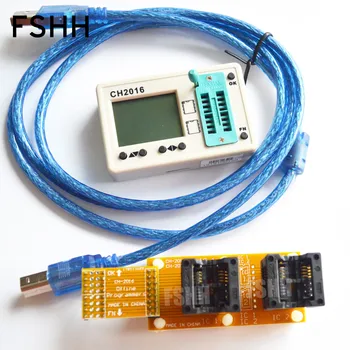 SPI FLASH programmer CH2016 Multi offline programmer+208mil SOP8+SOP8 test socket Production 1 drag 2 programmer c8051f offline offline burning download programmer supports id and frequency limit