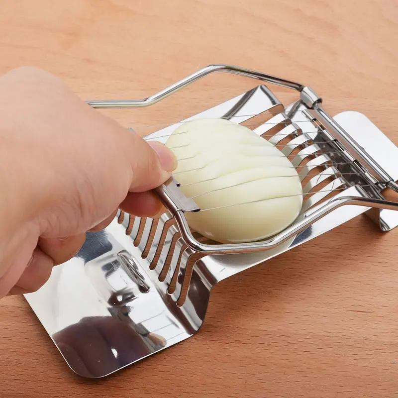 

Upsppirit Stainless Steel Boiled Egg Cutter Egg Fruit Slicer Manual Control Cutting Tools Kitchen Accessories