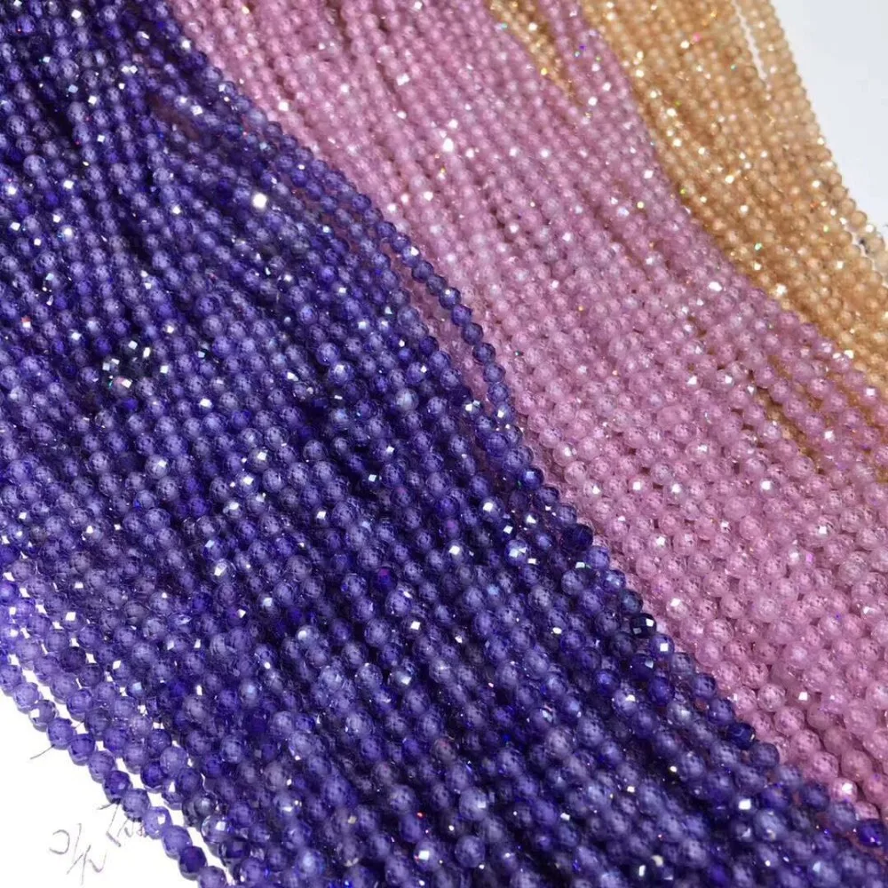 

3MM 1Strand/120Pcs 100% Natural Zircon Loose Bead Strands Semi-Precious Stone Jewellery Beads Fittings