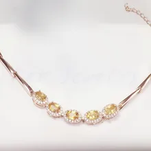 Натуральный настоящий цитрин браслет цепочка 925 Серебро Ювелирные украшения 0.45ct* 5 шт драгоценный камень красивые украшения# T19022310