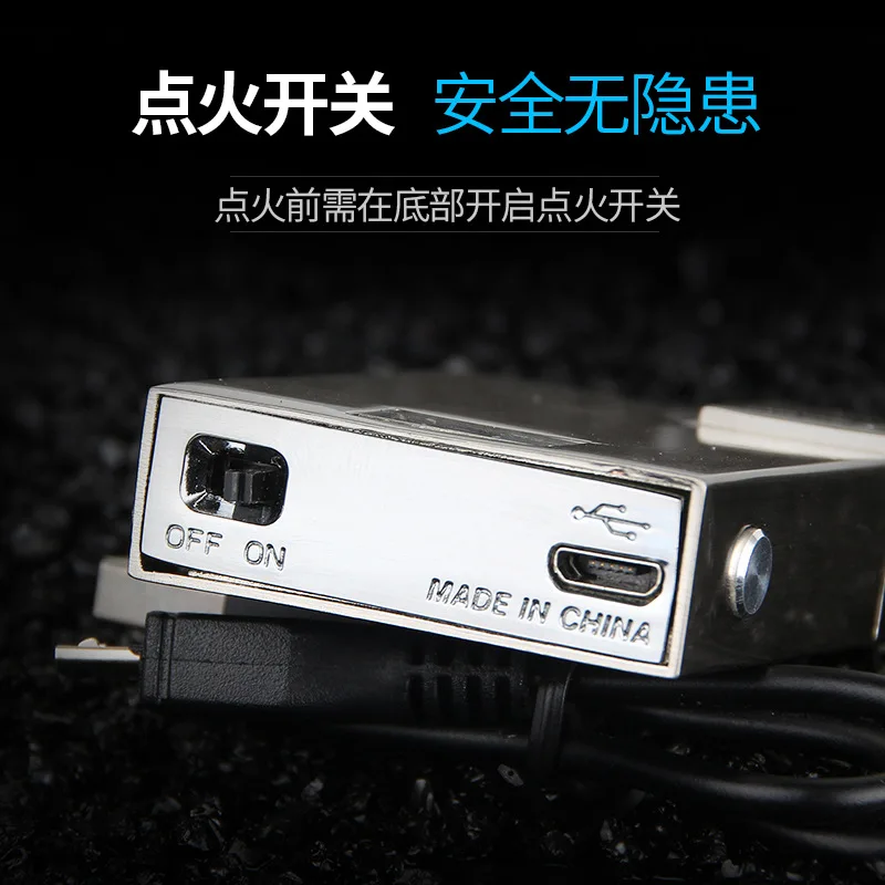 Новый электрическая usb зарядка Зажигалка умный ЖК дисплей двойной для Плазменно