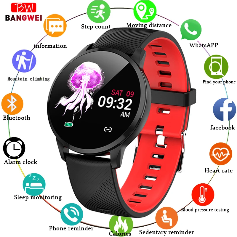 

LIGE Sport Smart Bracelet Heart rate Blood Pressure Monitor Weather Display Pedometer Wristband Smartwatch For Android ios +Box