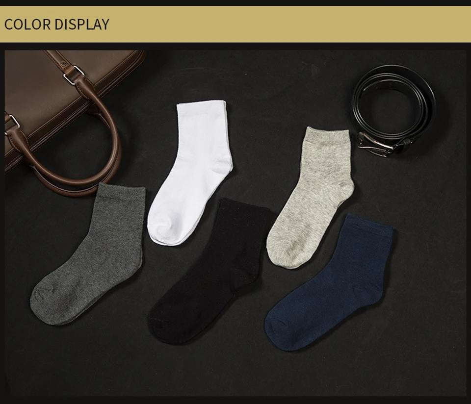 Men's Cotton Socks New styles 5 Pairs  Lot Black Business Men Socks Breathable for Male 2019 Spring and summer Business Fashion (13)