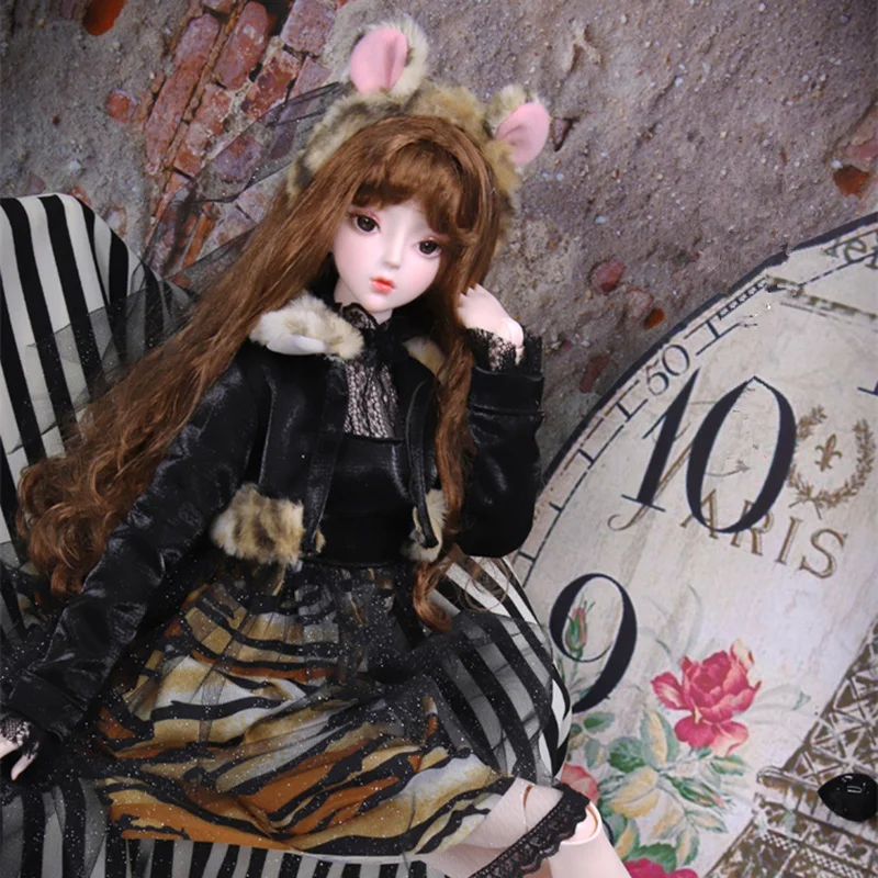 

1/3 BJD doll joint body white skin Amber with makeup include outfit shoes hair and Gift box gift toys high quality ICY,SD