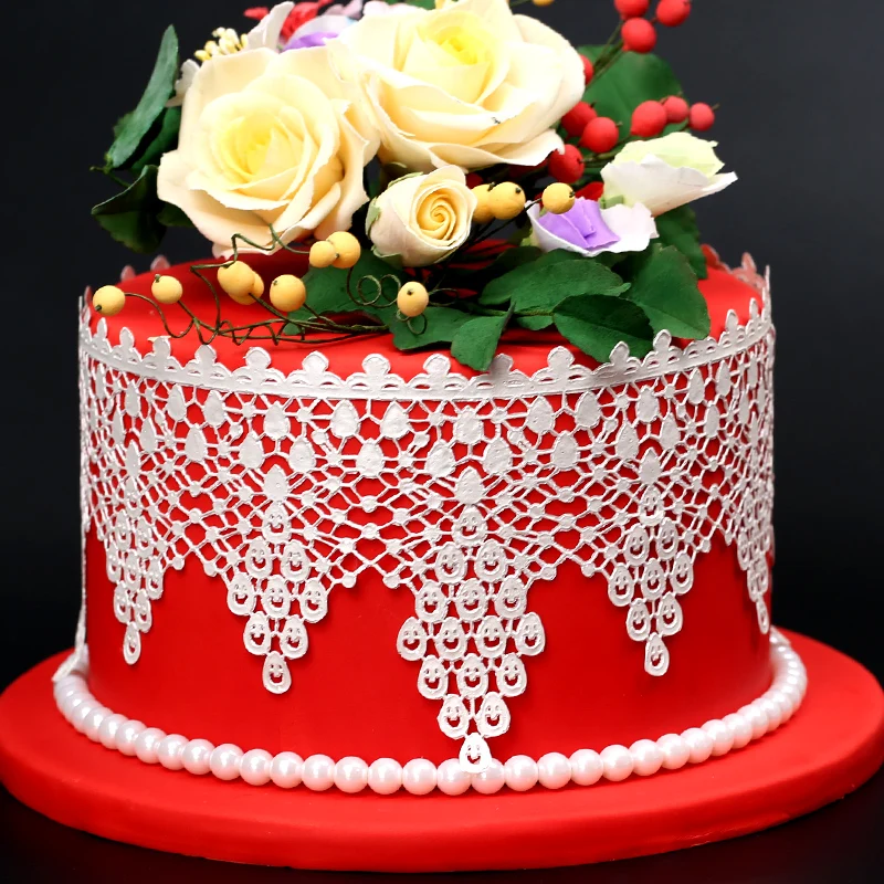 N327Baking wedding sugar lace mat flower border mould wedding silicone