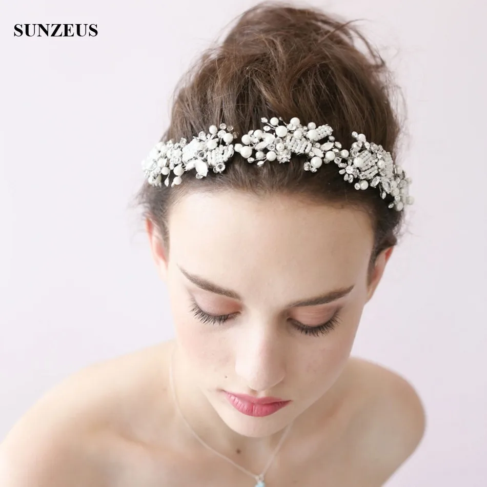 Handmade Luxury Bridal Headbands Crystal Pearls Headpiece Wedding