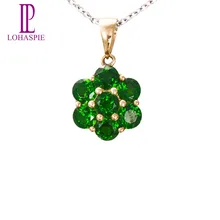 Lohaspie камень ювелирные изделия 10 К желтого золота натуральный хром диопсид Романтический драгоценный камень кулон тонкая мода ювелирные изделия для женщин подарок