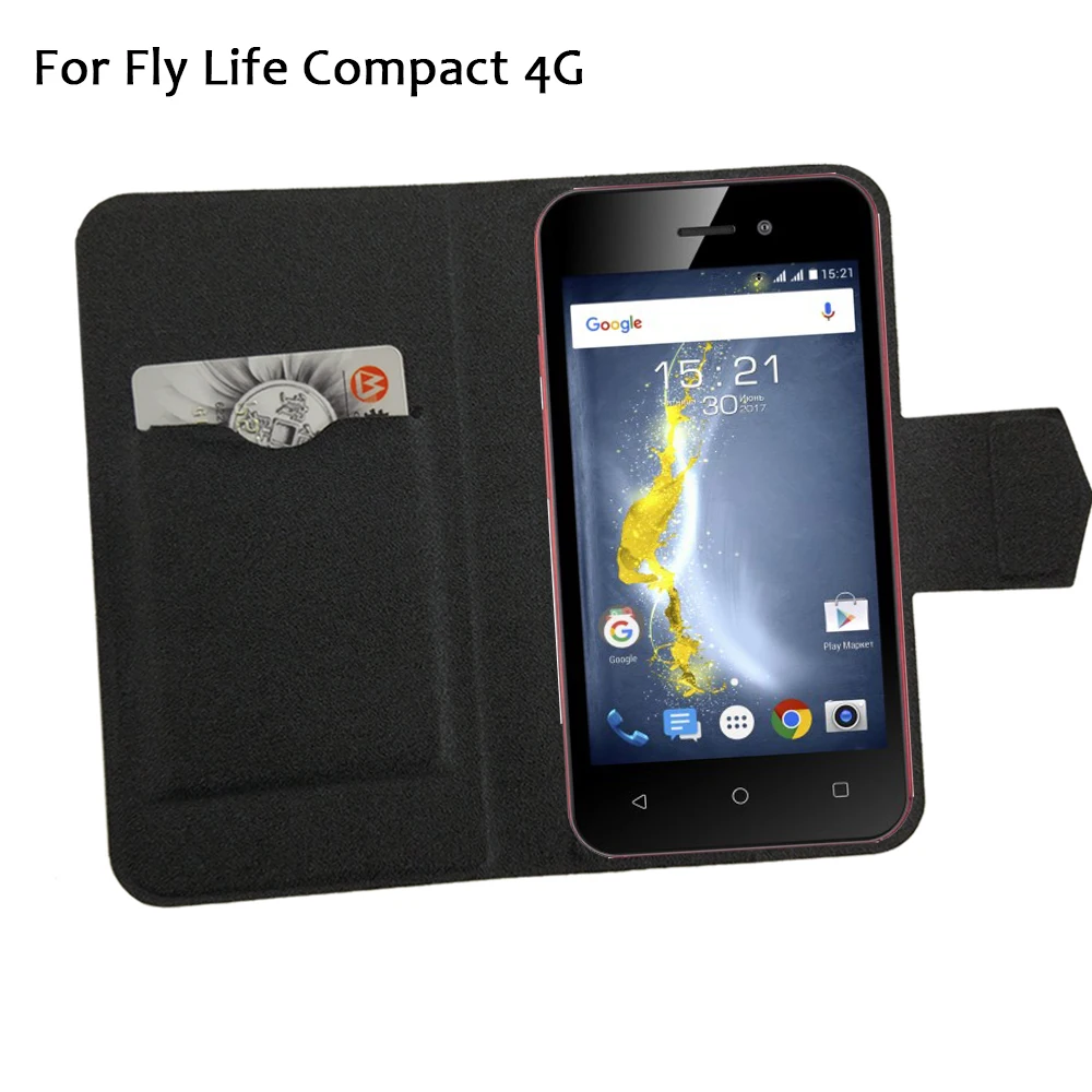 

5 Colors Hot! Fly Life Compact 4G Case Phone Leather Cover,Factory Price Protective Full Flip Stand Leather Phone Shell Cases