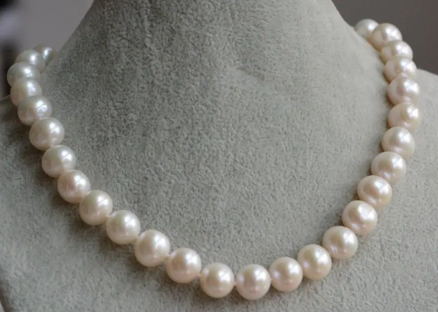 

FREE SHIPPING HOT sell new Style >>>> lovely natural big size 11-12mm pearl necklace jewelry 925s clasp