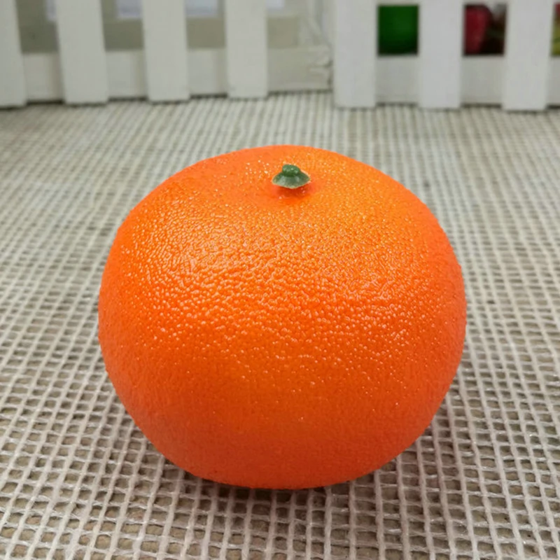 Разнообразие искусственные фрукты пластиковые Поддельные Фрукты Кухня DIY домашний декор лимонное яблоко - Цвет: Orange