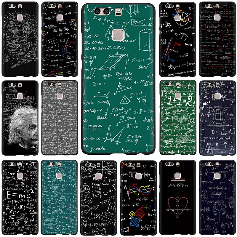 

mc2 with E=mc Math Albert Einstein Typically Soft Silicone phone cover case for Huawei P8 P9 P10 P20 P30 Pro Lite Mini P Smart