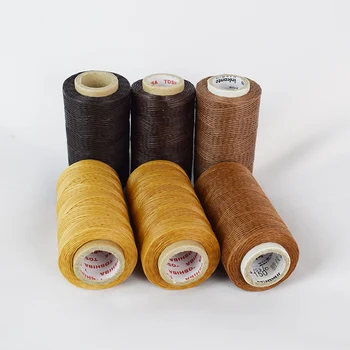 

260 Meters 1MM 150D Wax Thread Cotton Cord String Strap Leather Handcraft DIY Sewing Thread Cord Brown Color
