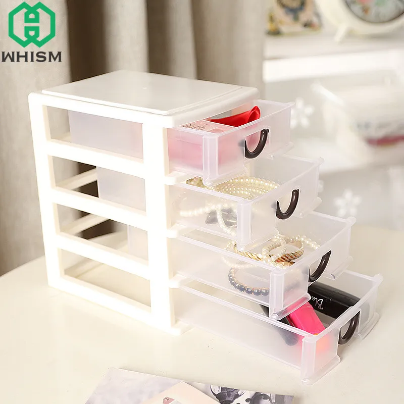 WHISM 2/3/4 طبقات شفافة البلاستيك درج تخزين ماكياج المنظم حامل مجوهرات التجميل صندوق تخزين أشتات الحاويات WHISM 2/3/4 طبقات شفافة البلاستيك درج تخزين ماكياج المنظم حامل مجوهرات التجميل صندوق تخزين أشتات الحاويات