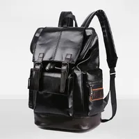New Pu Leather Backpacks Fashion Vintage Notebook Laptop Backpack Male Large Capacity Backpacks for Men and Women Casual Bags 1