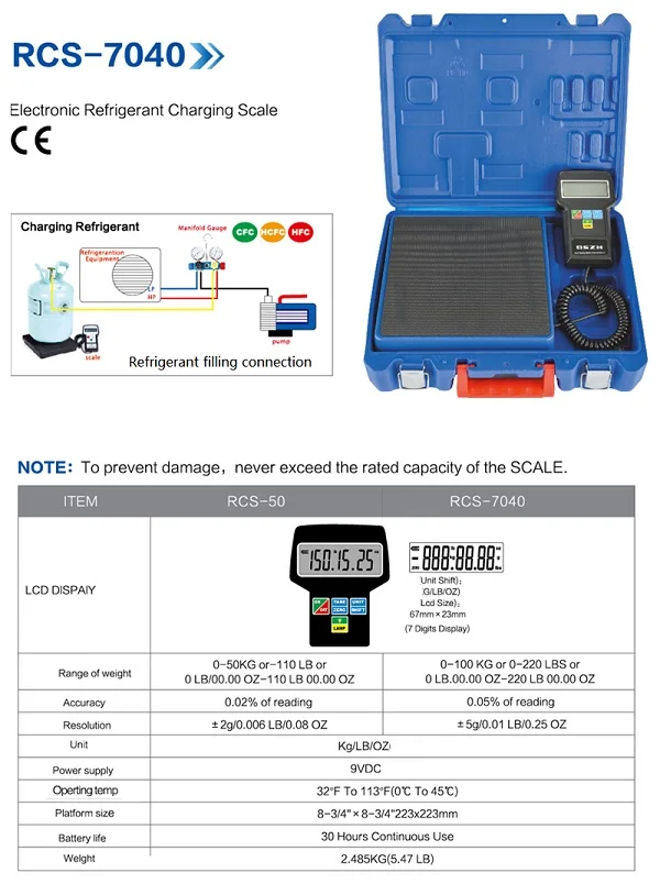 Электронные весы RCS-7040 высокой точности хладагента заполнения электронные весы
